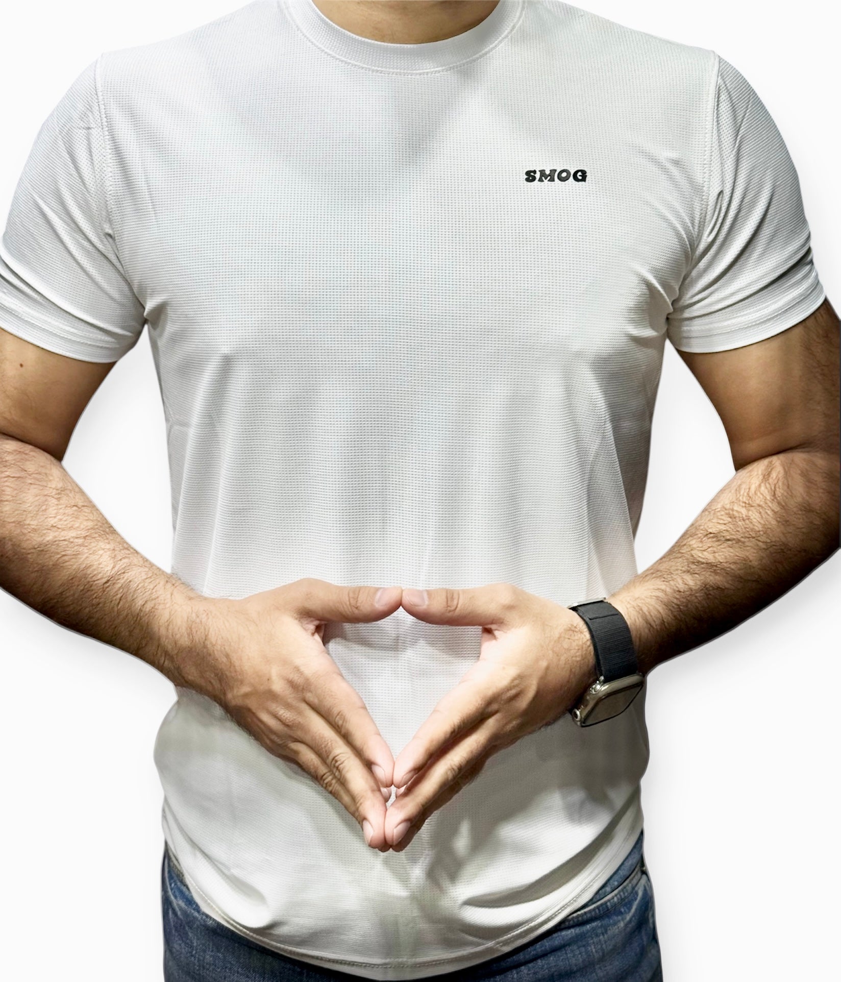 Tee SMOG logo - White